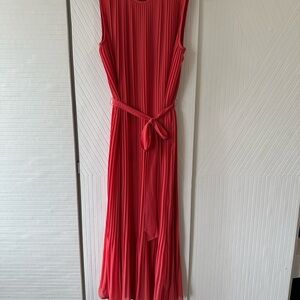 Banana Republic Pink Pleated Wrap Maxi Dress
